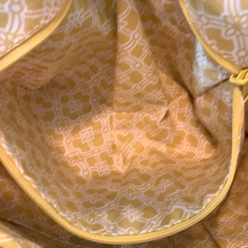 FOSSIL canvas and leather floral purse